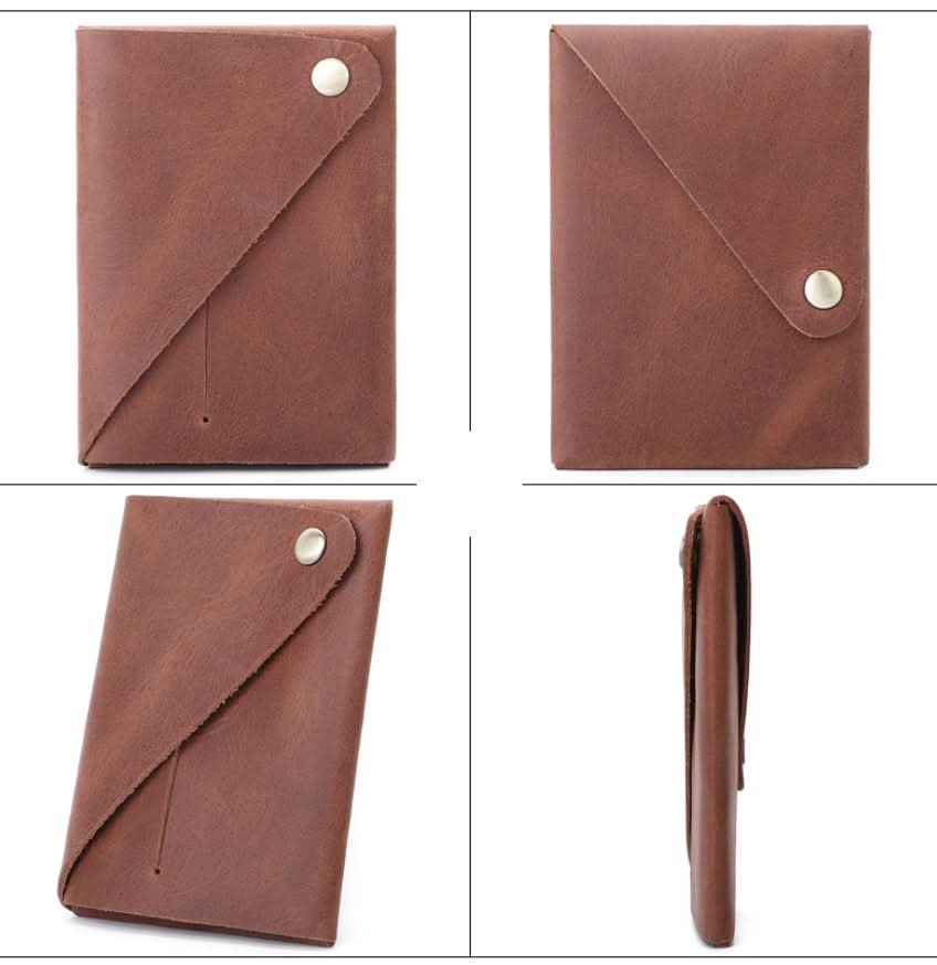 Porte-cartes minimaliste en cuir minc