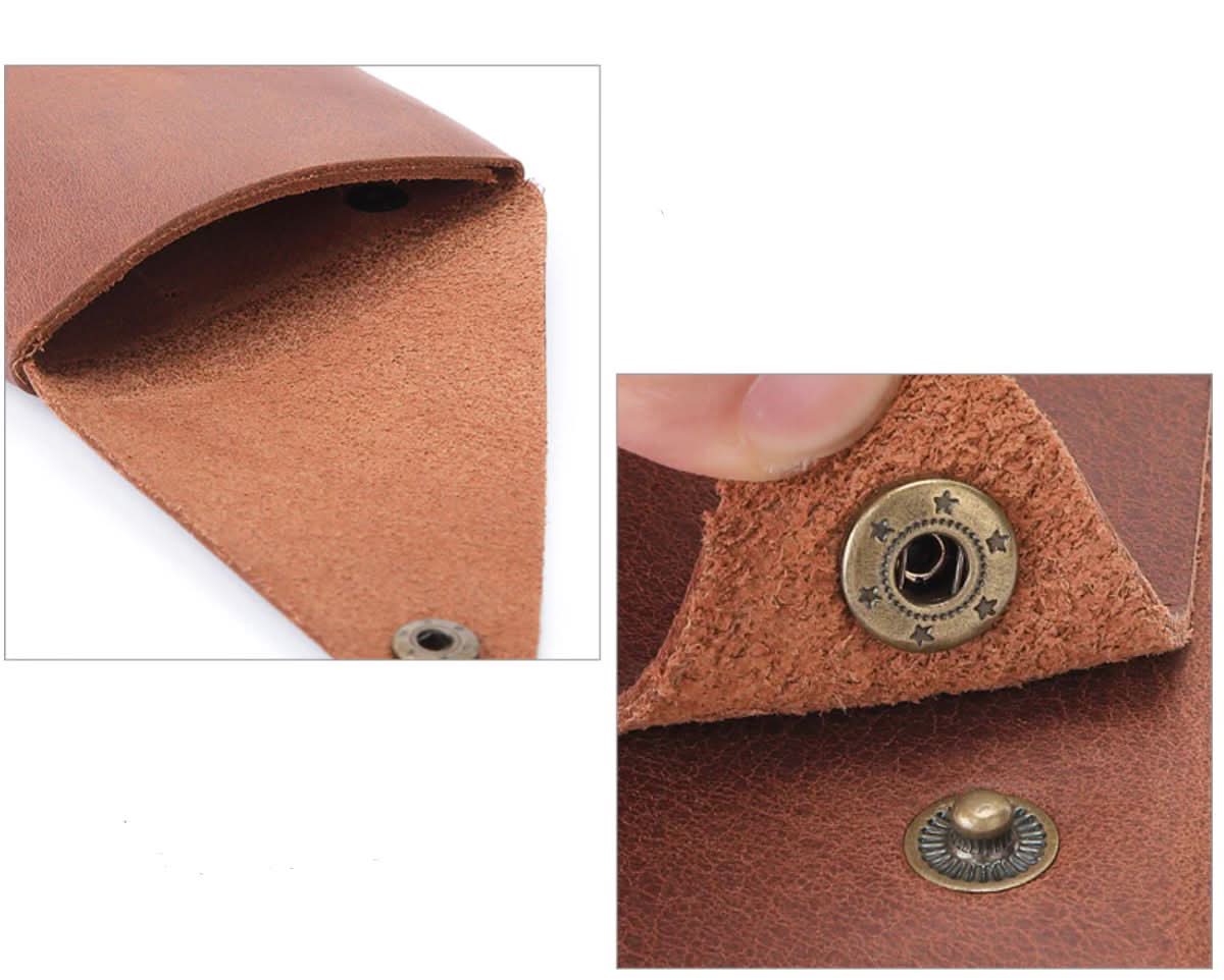 Porte-cartes minimaliste en cuir minc