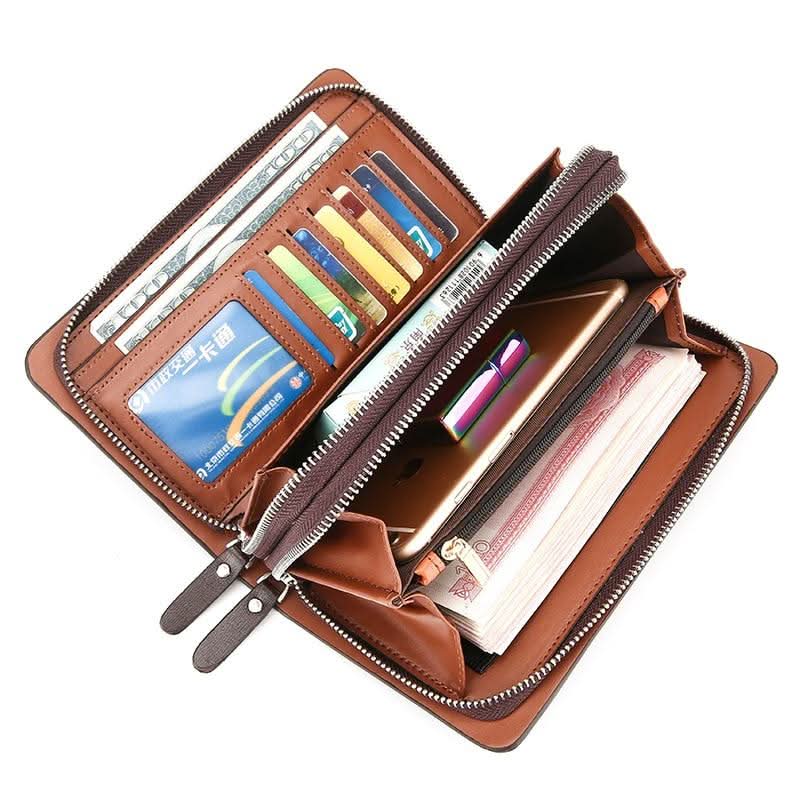 Pochette en cuir véritable pour homme