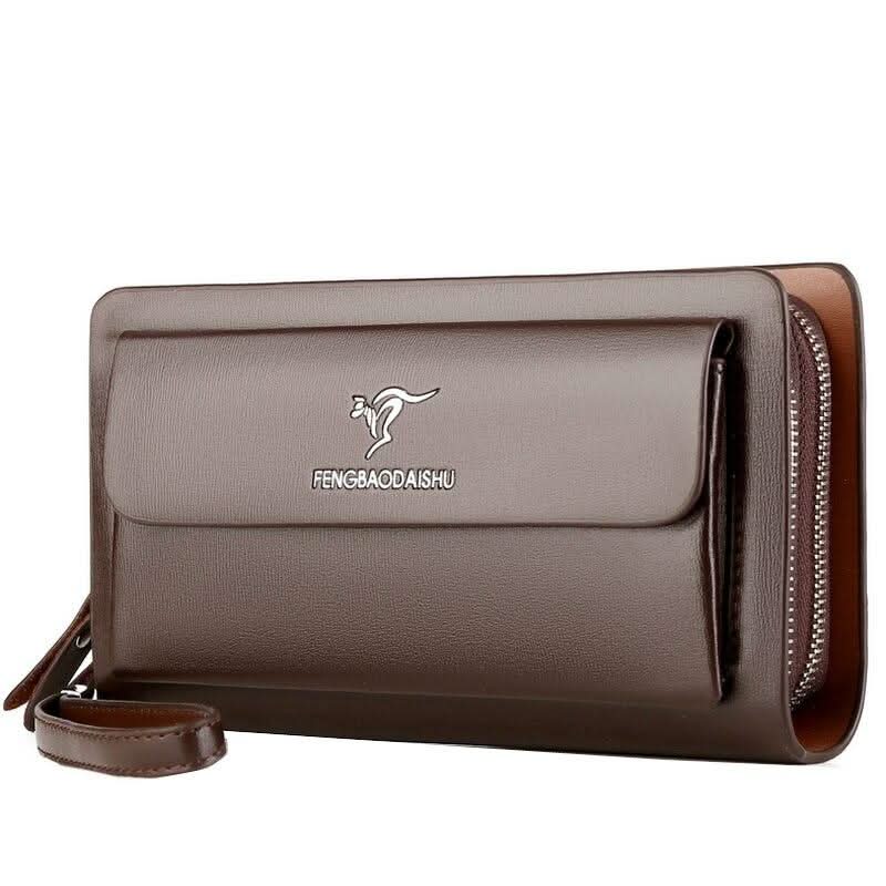 Pochette en cuir véritable pour homme
