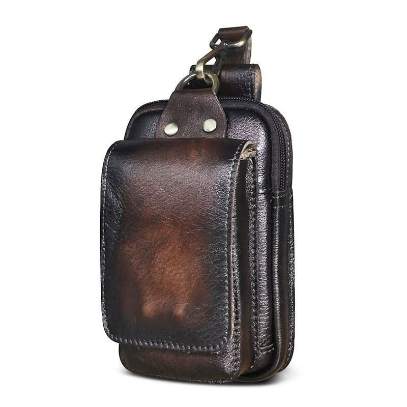 Sac de ceinture en cuir véritable pour homme