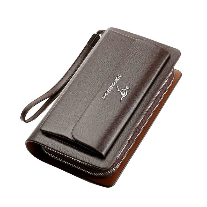 Pochette en cuir véritable pour homme