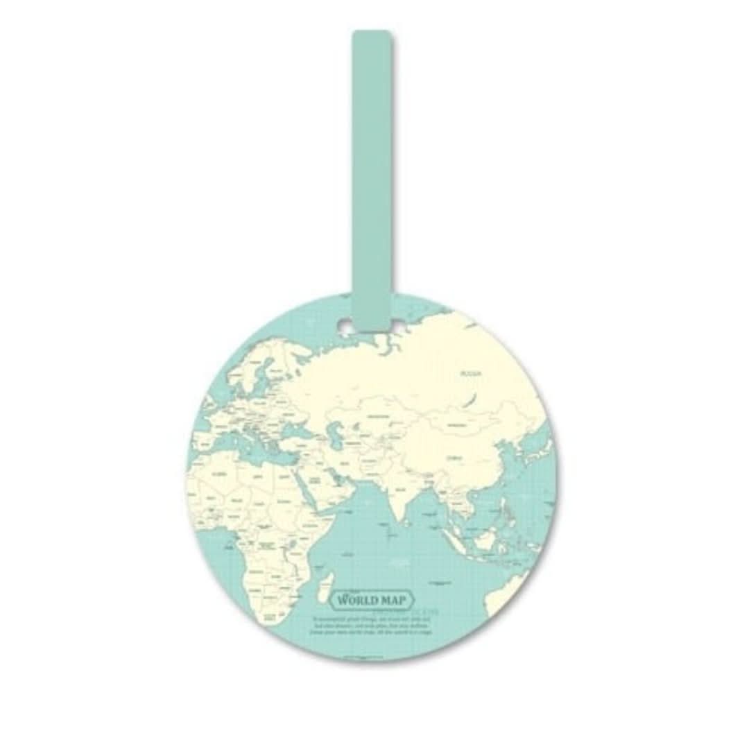 Etiquette de bagage à la mode pour la carte du monde