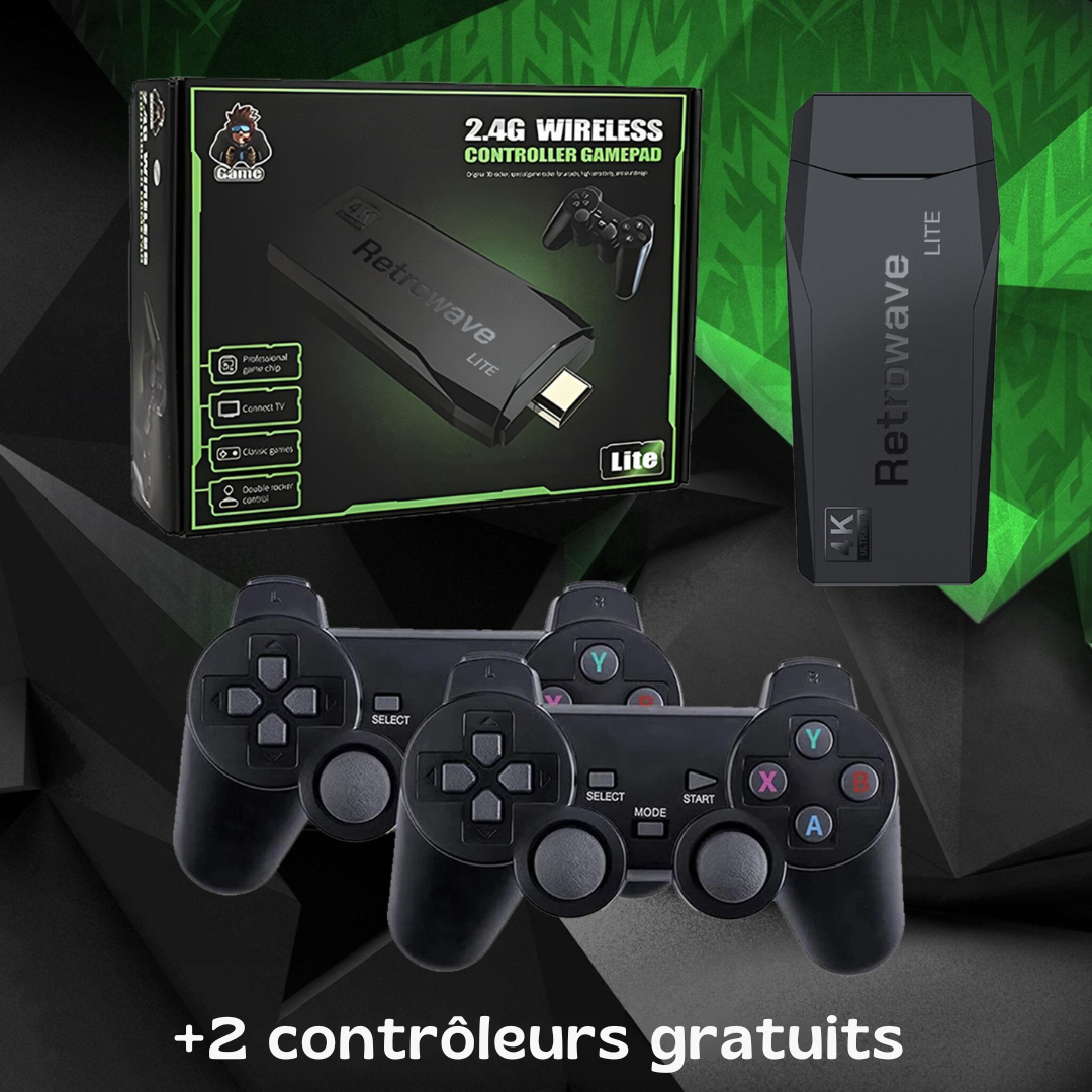 ReplayRetro™ (4K + 64 Go) | 15 000 JEUX RETRO + 2 CONTROLEURS SANS FIL