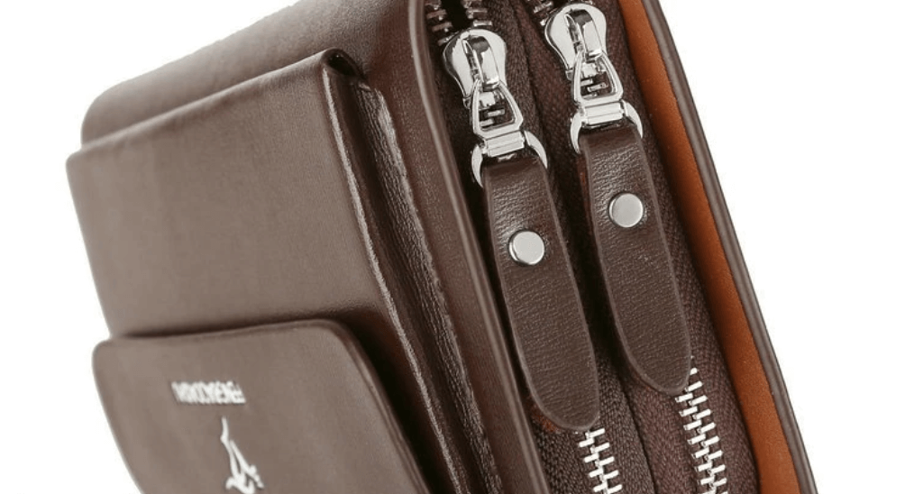 Pochette en cuir véritable pour homme
