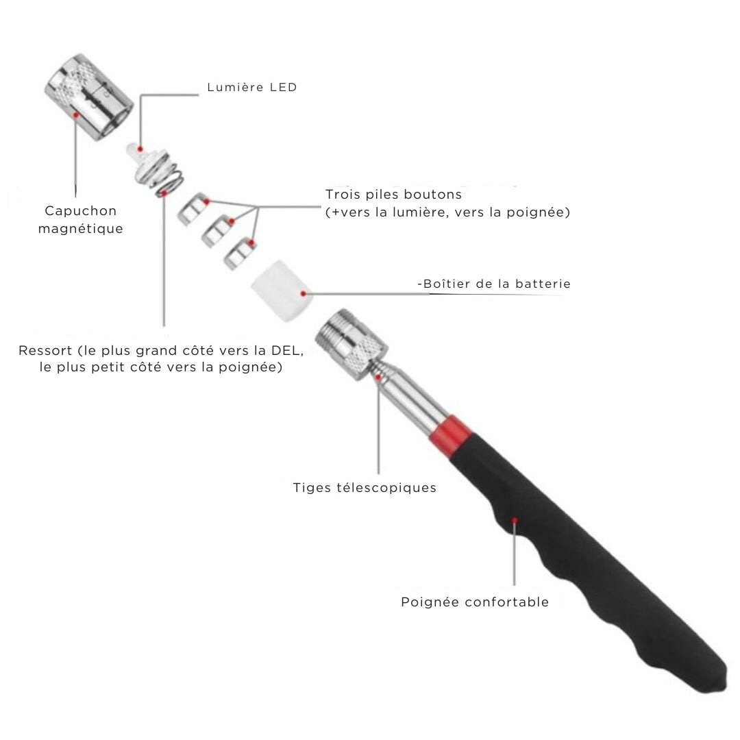 Pick-Up | Pick-Up magnétique rétractable LED