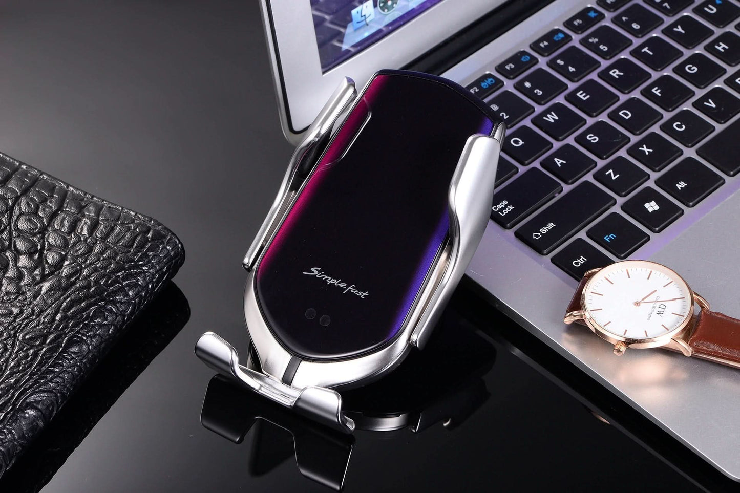 PREMIUM - Support de téléphone à serrage automatique | Chargeur sans fi