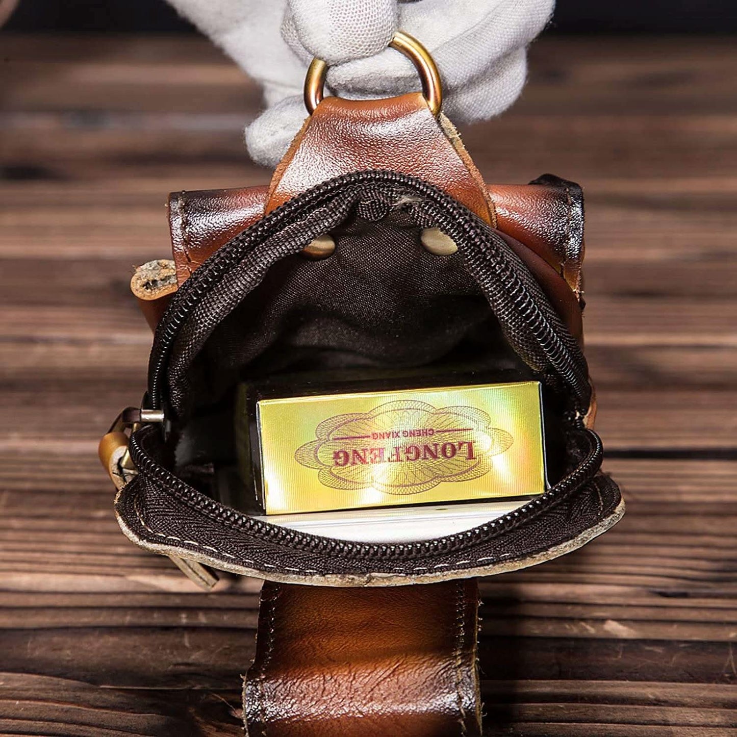 Sac de ceinture en cuir véritable pour homme