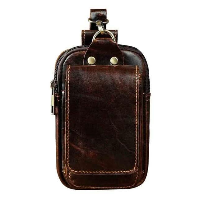 Sac de ceinture en cuir véritable pour homme